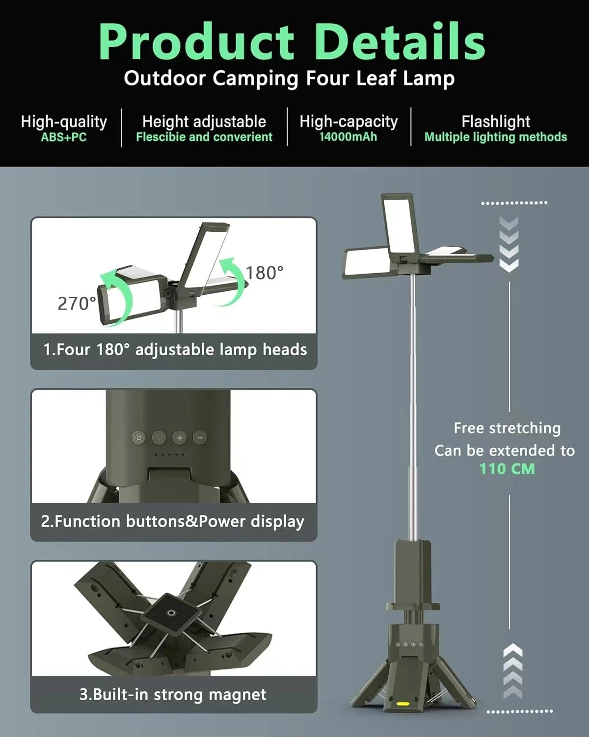 GoCamping Telescopic Camping Light Rechargeable