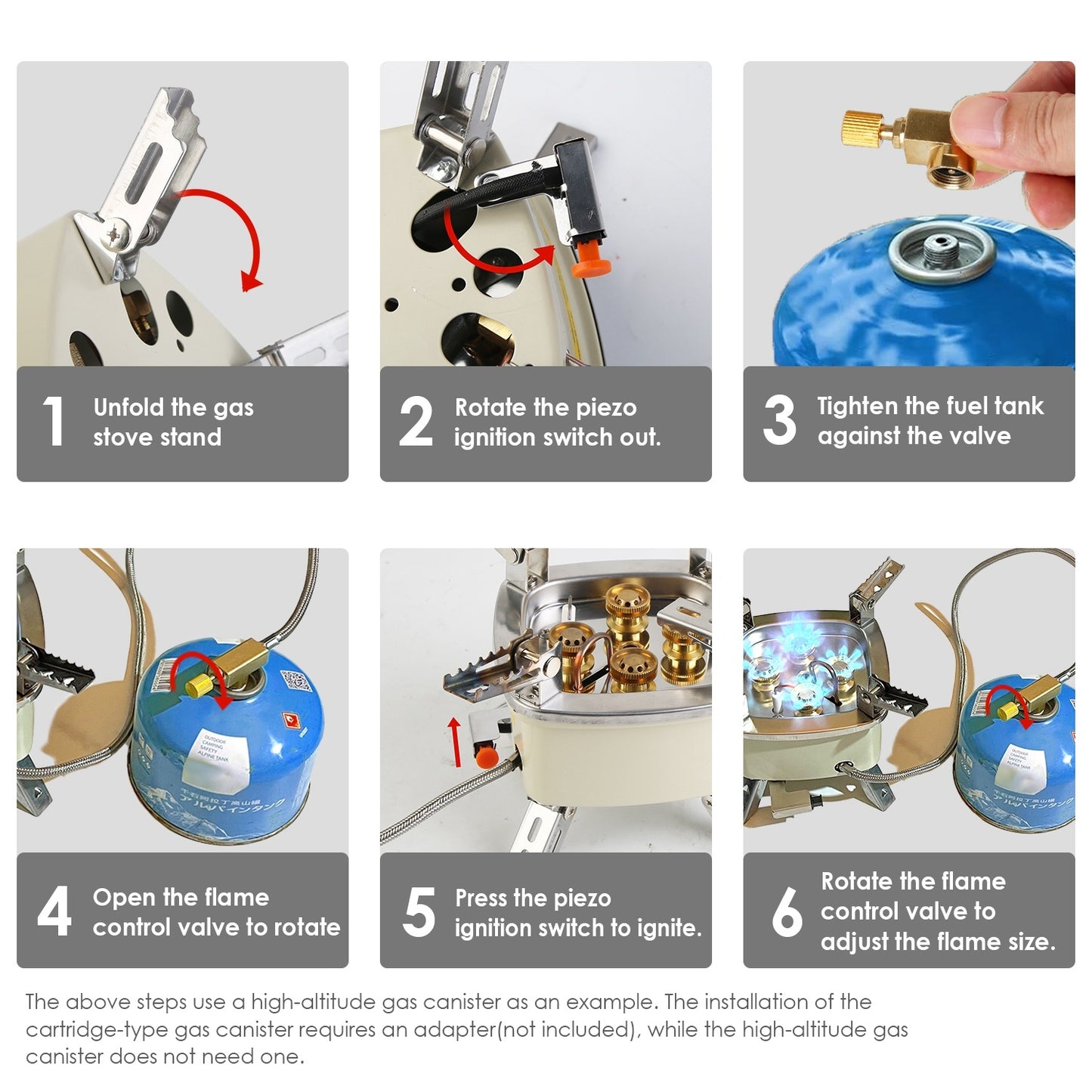 GoCamping 13000W Portable Windproof Camping Stove Five-head