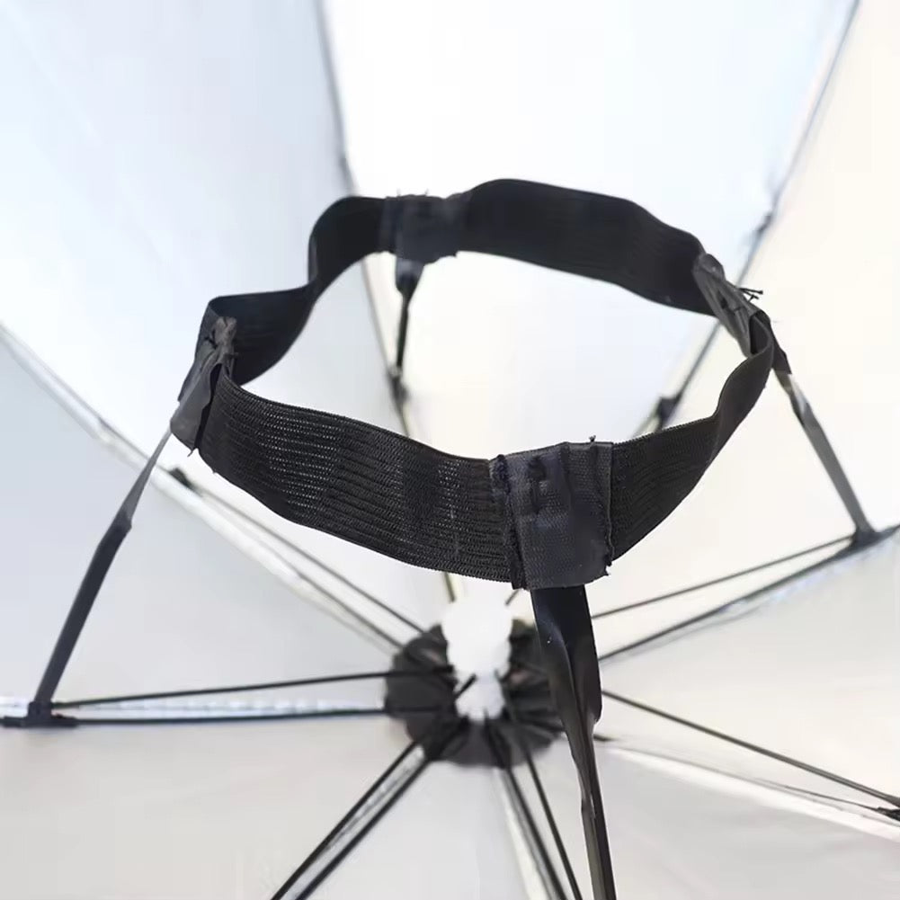 GoCamping Head Umbrella Hat Elastic Headband Umbrella Waterproof Sunscreen Shade Umbrella Hat Adjustable for Camping Fishing Golf