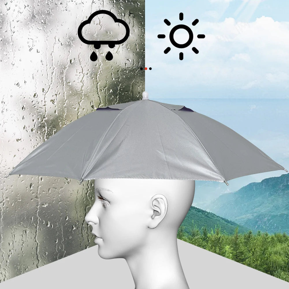 GoCamping Head Umbrella Hat Elastic Headband Umbrella Waterproof Sunscreen Shade Umbrella Hat Adjustable for Camping Fishing Golf