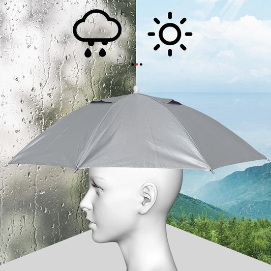 GoCamping Head Umbrella Hat Elastic Headband Umbrella Waterproof Sunscreen Shade Umbrella Hat Adjustable for Camping Fishing Golf