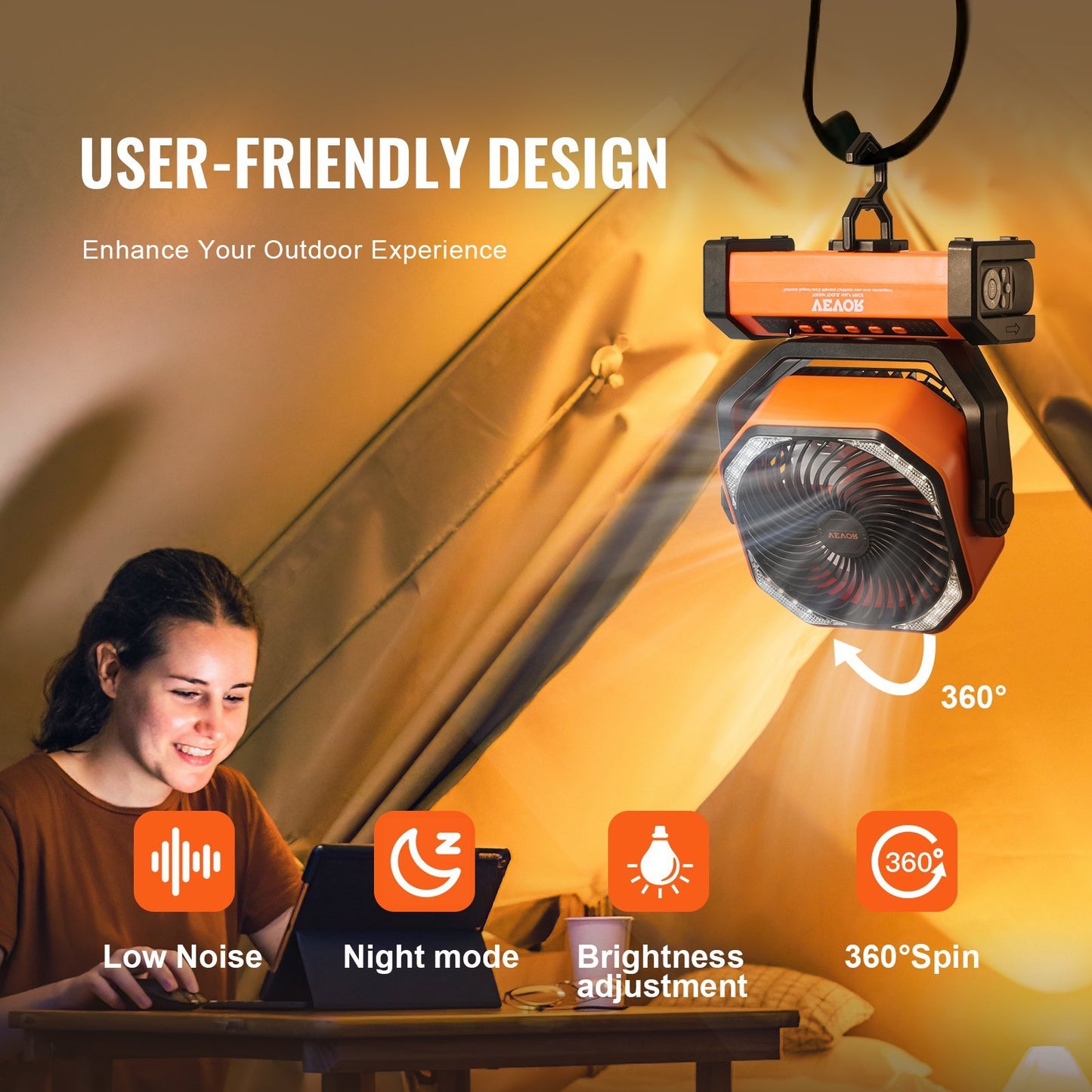 GoCamping USB Portable Fan VEVOR